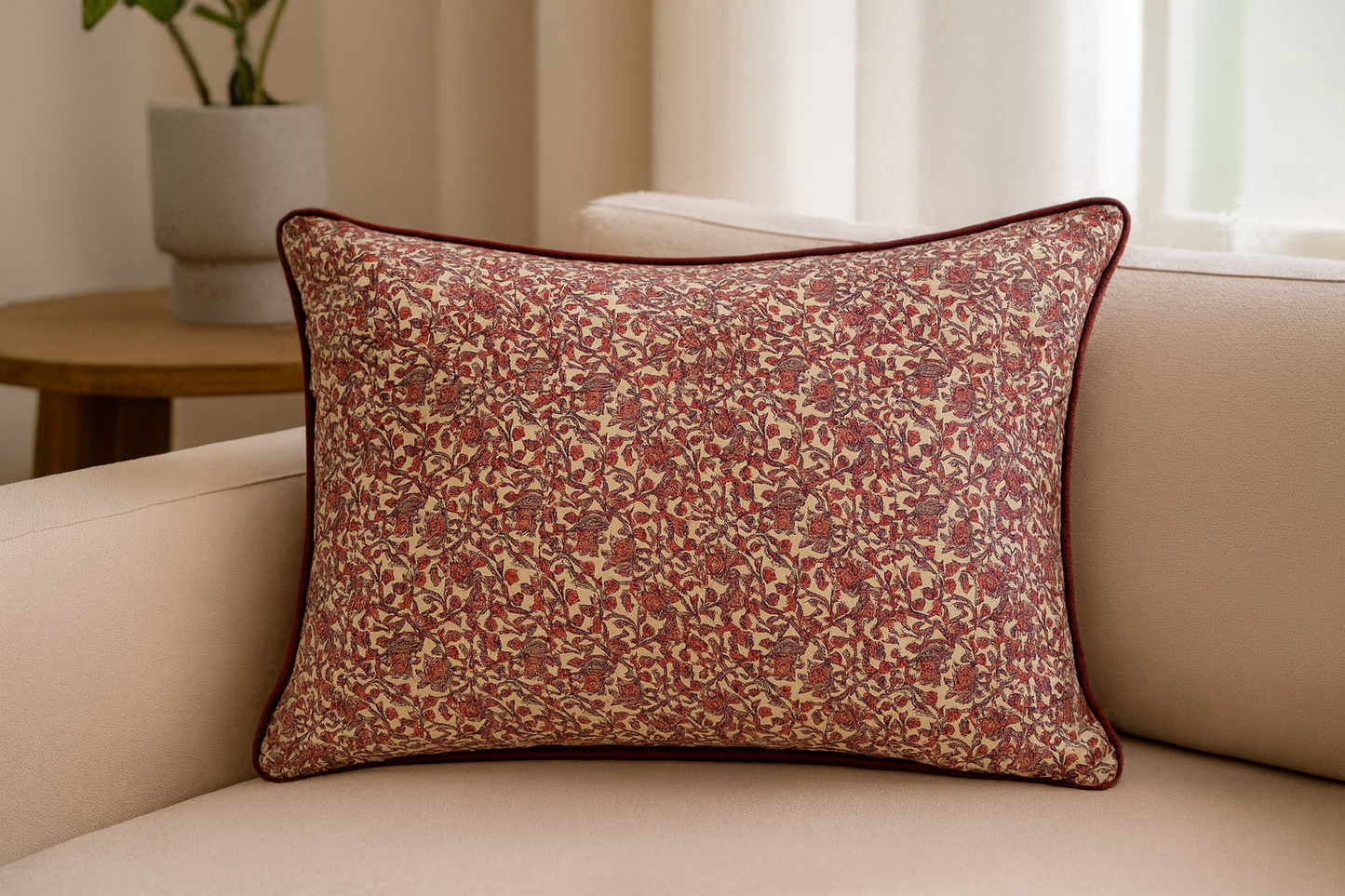 The Blush Meadow Cushion Cover with Cushion Filler