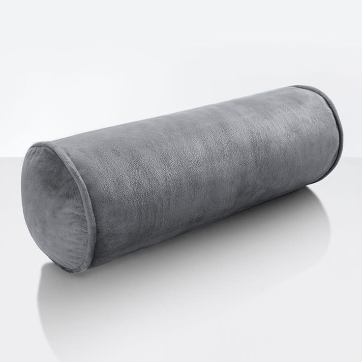 Pillow Tree Luxury Soft Velvet Bolster Set of 2, with Removable Cover || Grey – 7x18 Inch