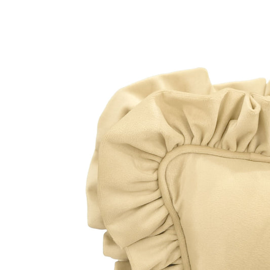 Light Beige Double Frill Cushion Cover with Cushion Filler