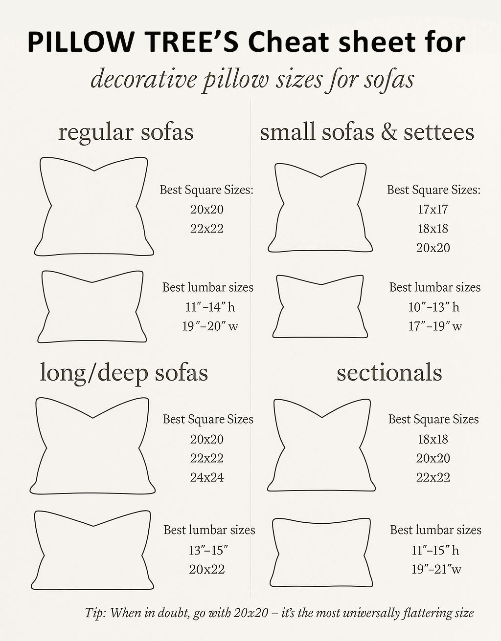 Pillow Tree Decorative Cushion Set of 2 – 12x12 Inch Throw Pillows for Sofa & Bed