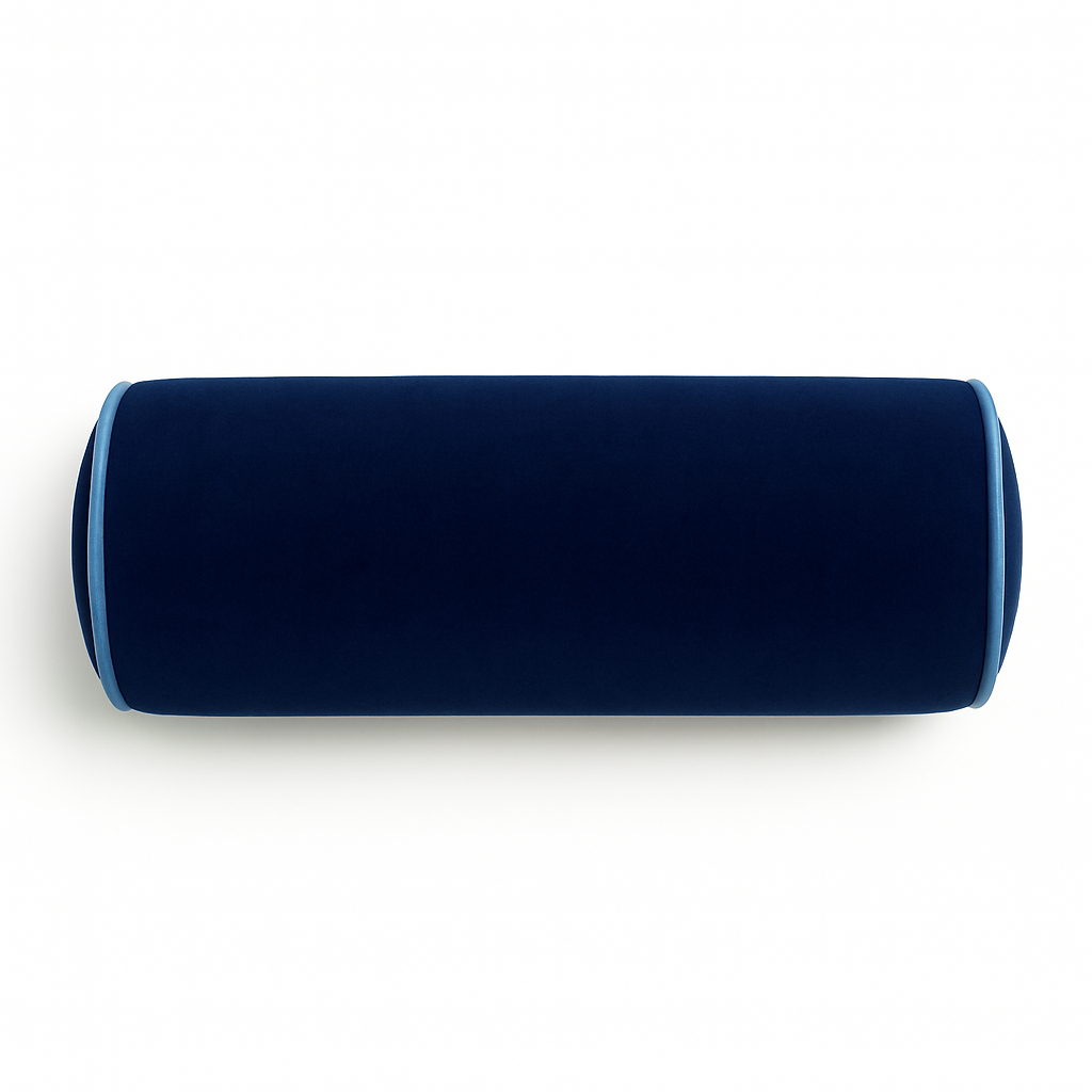 Pillow Tree Luxury Soft Velvet Bolster Set of 2 with Removable Cover || Blue – 7x18 Inch