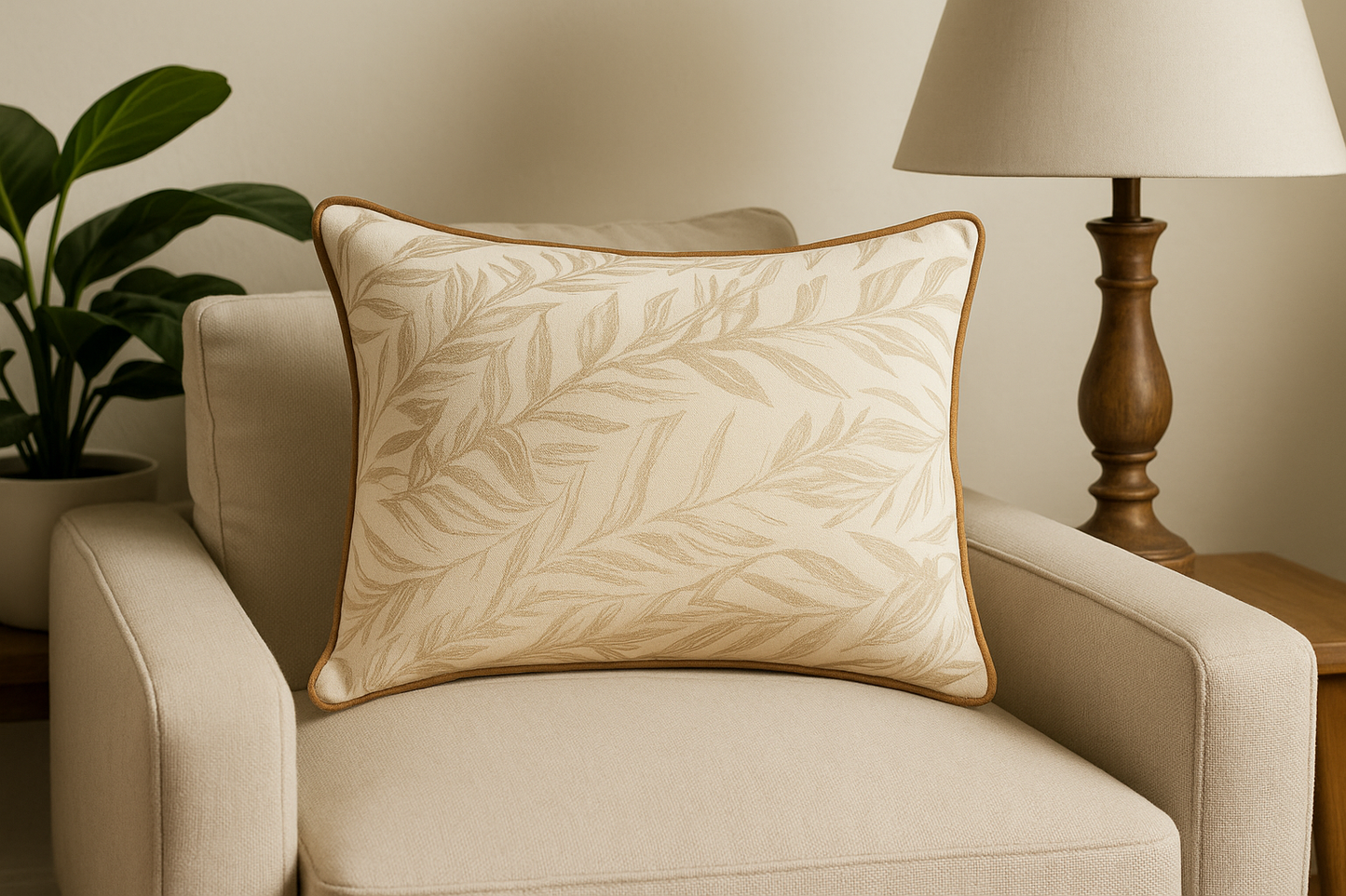 The Willow Haze Cushion Cover with Cushion Filler