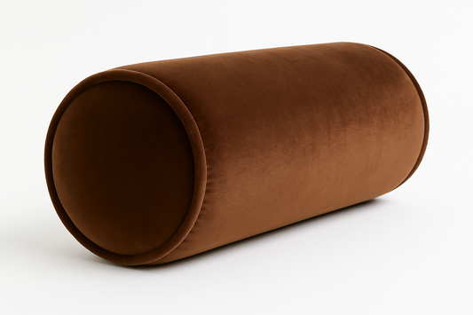 Pillow Tree Luxury Soft Velvet Bolster Set of 2, with Removable Cover || Brown – 9x24 Inch