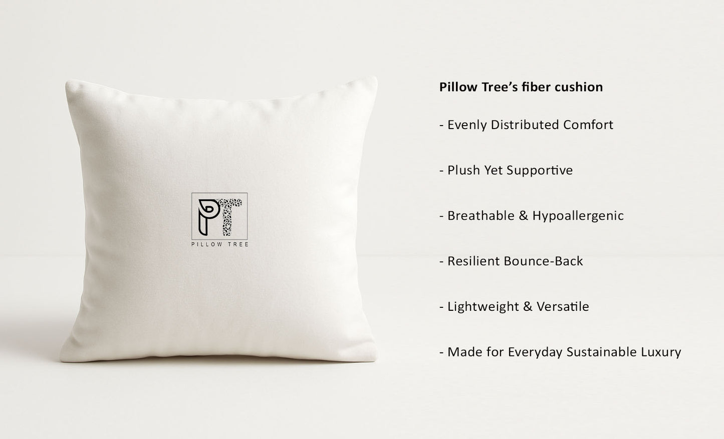 Pillow Tree Decorative Cushion Set of 2 – 14x14 Inch Throw Pillows for Sofa & Bed