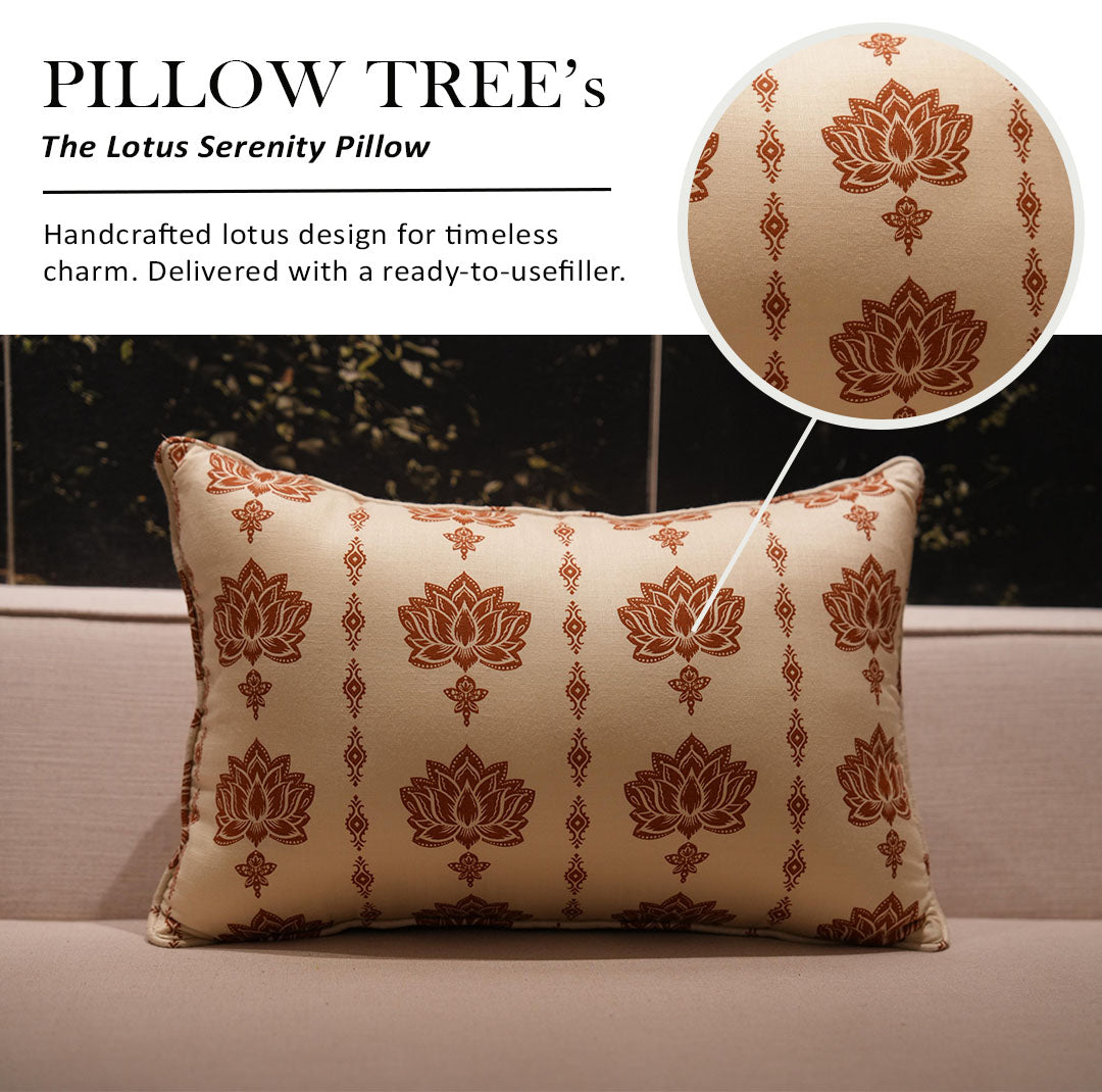 The Lotus Serenity Cushion Cover with Cushion Filler