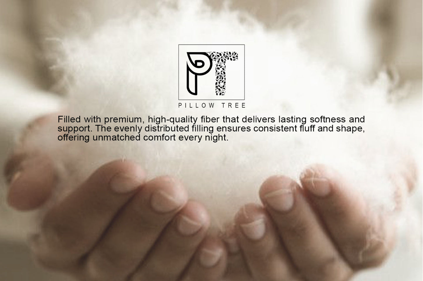 Pillow Tree Fiber Sleeping Pillow Set of 2 – Soft & Fluffy Bed Pillows 17x27 Inch