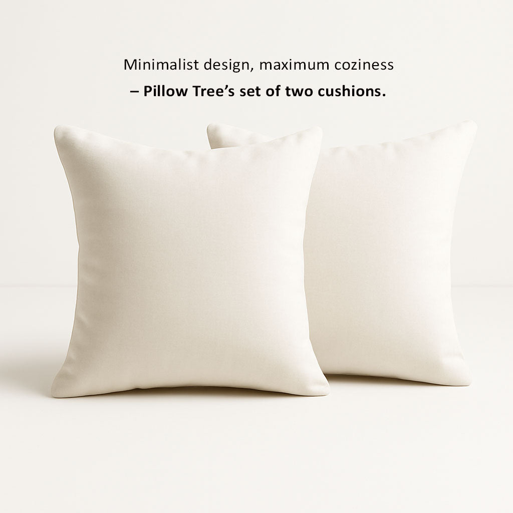 Pillow Tree Decorative Cushion Set of 2 – 12x12 Inch Throw Pillows for Sofa & Bed