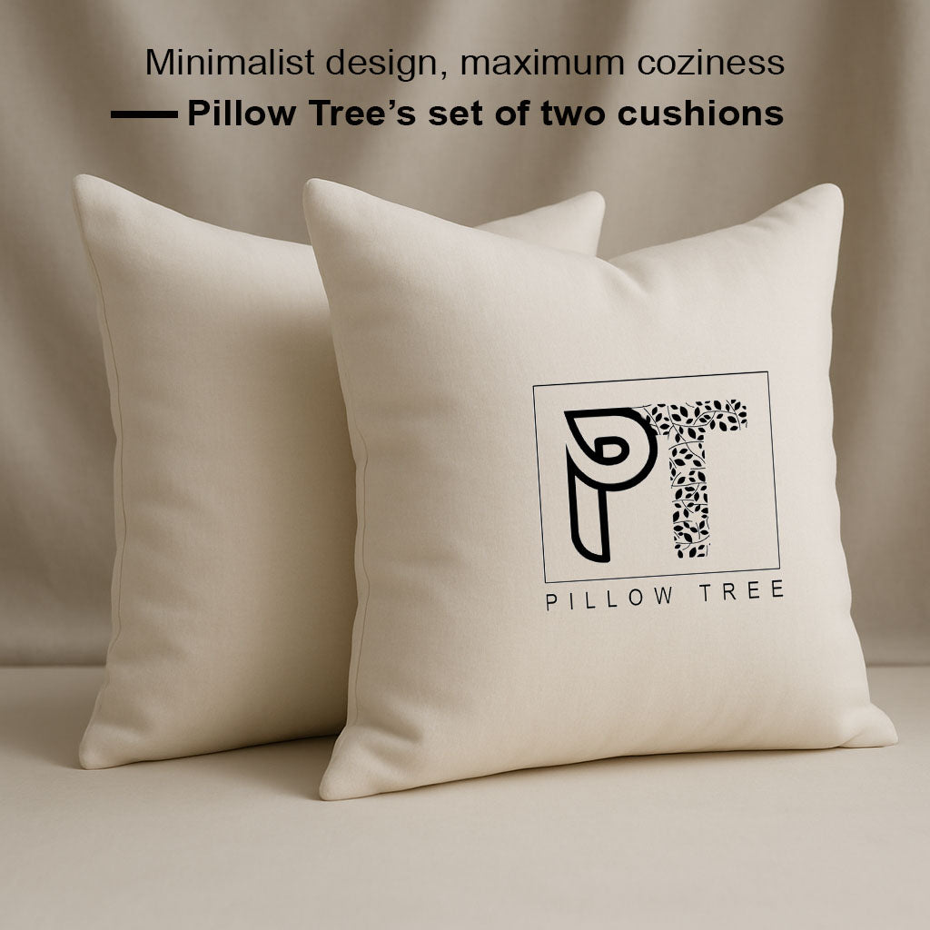 Pillow Tree Luxury Decorative Cushion Set of 2 – 18x18 Inch Throw Pillows for Sofa & Bed
