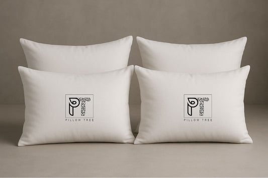 Fiber Pillow Set of 4 – Soft & Fluffy Sleeping Bed Pillows 17x27 Inch for Family & Everyday Comfort